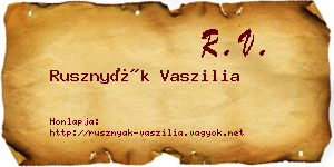 Rusznyák Vaszilia névjegykártya